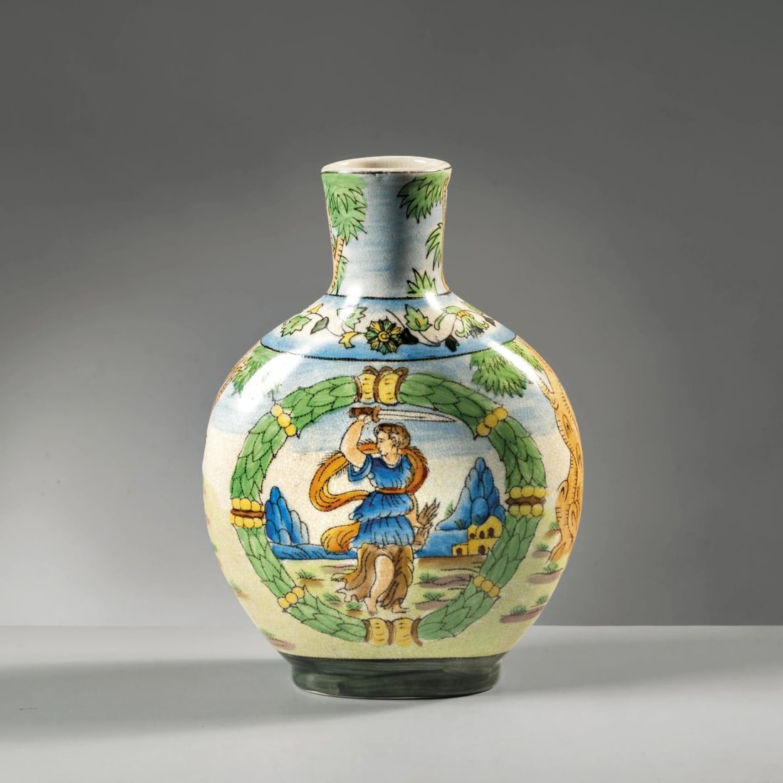 CERAMIC BOTTLE: CERAMIC BOTTLE BOTTIGLIA in ceramica Produzione Italia, 1950 circa cm H28xL20xP10