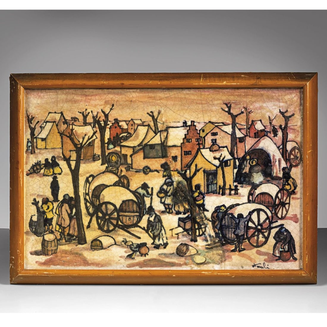 Bruno Paoli: Bruno Paoli (1915-2005) CERAMICA PLATE PLACCA in ceramica Italia, 1960 circa cm H51xL33