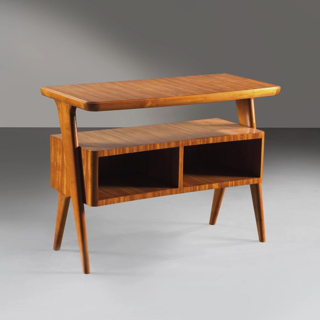 WOODEN CONSOLE: WOODEN CONSOLE CONSOLLE in legno Produzione Italia, 1960 circa cm H69xL92xP42,5