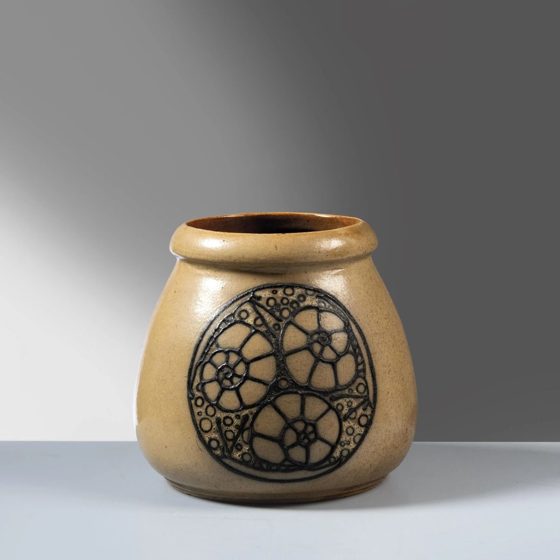 Galileo Chini: Galileo Chini (Firenze, 1873 – 1956) GRES VASE VASO in gres firmato sul fondo Produzione Italia, 1915 circa alt. cm 14,5 e diam. cm 16