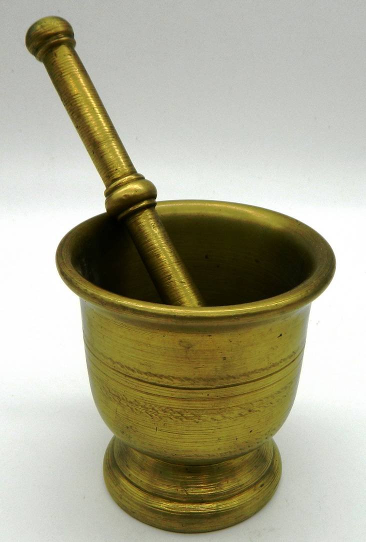 Apothecary Antique solid brass Mortar & Pestle (1 of 7)