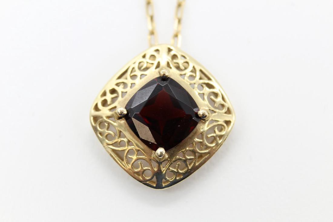18K Yellow Gold  Natural 1.5ctw +  Garnet Pendant & (1 of 6)