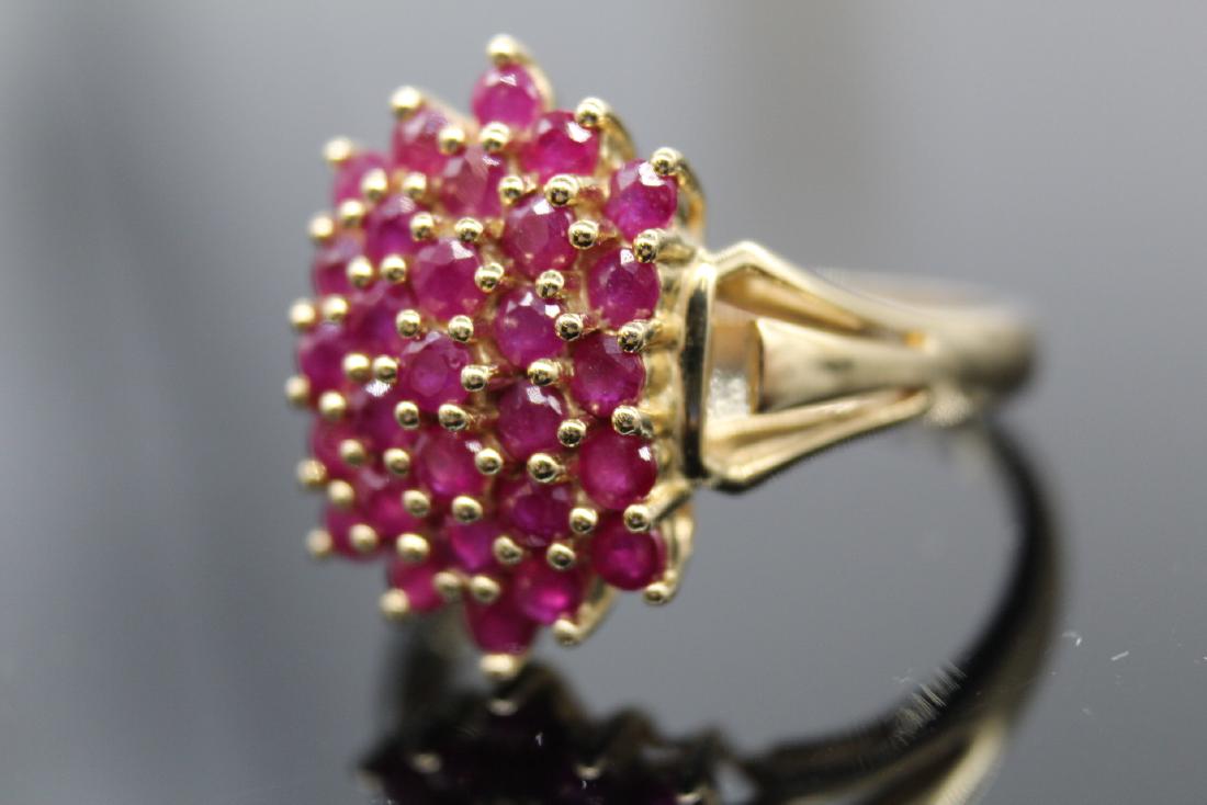 14K Yellow Gold Ruby Cluster Ring (1 of 5)