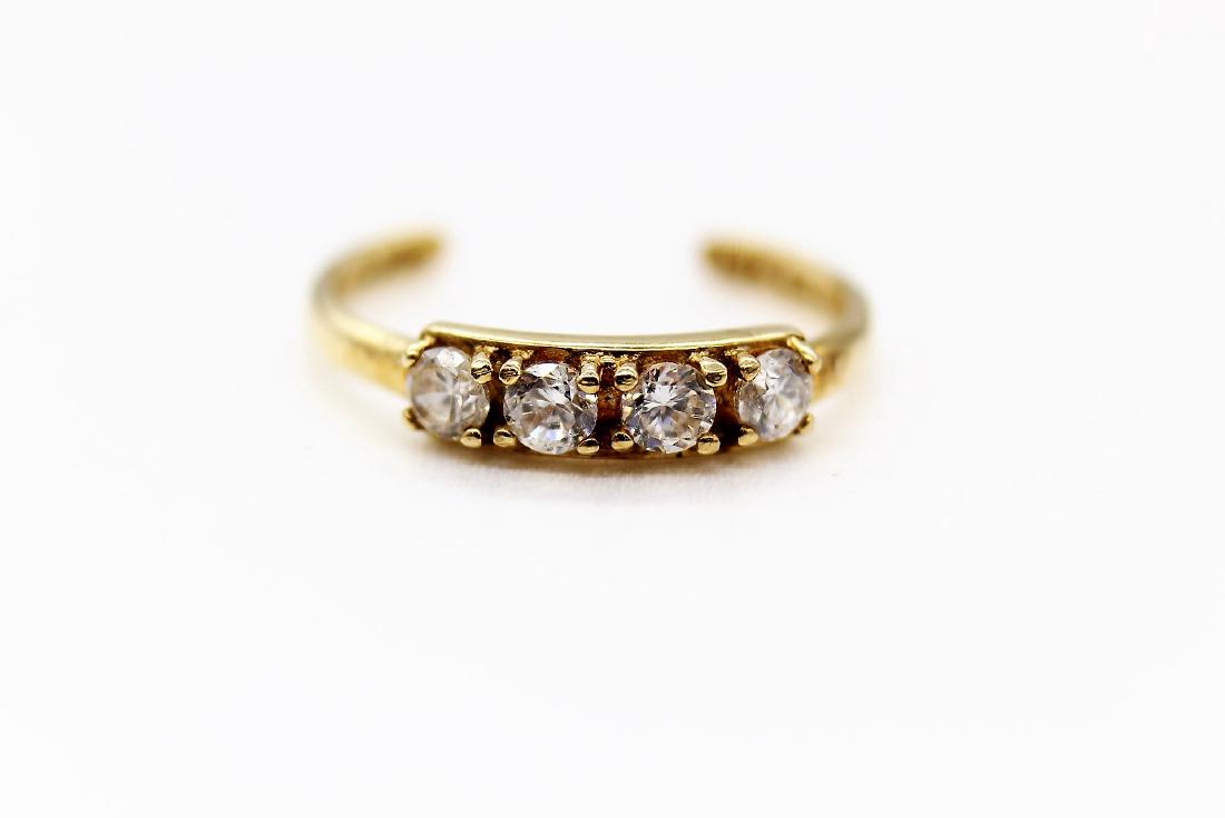 10K Yellow Gold & White Topaz Toe Ring (1 of 3)
