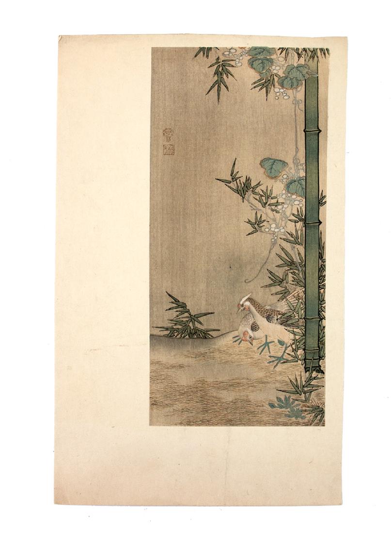 A JAPANESE WOODBLOCK PRINT WITH BIRDS 19TH C. (1 of 1)