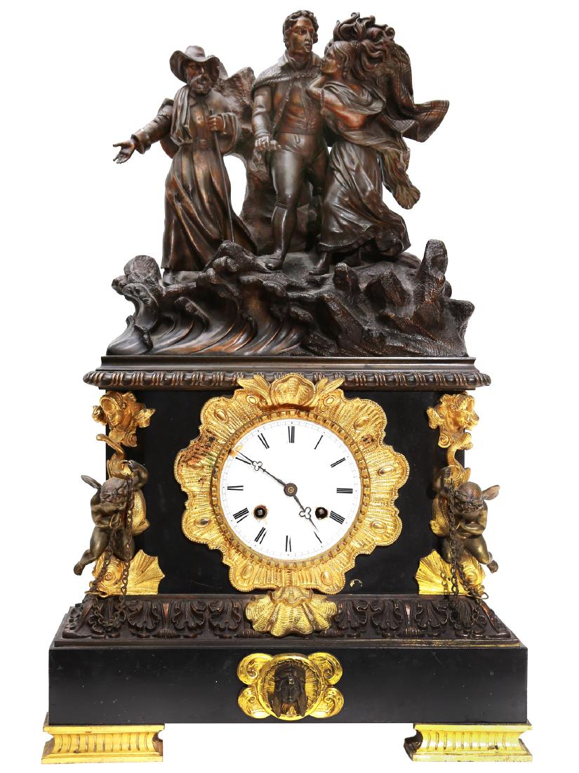 FRENCH 19TH CENTURY MANTEL GILT BRONZE CLOCK (1 of 4)
