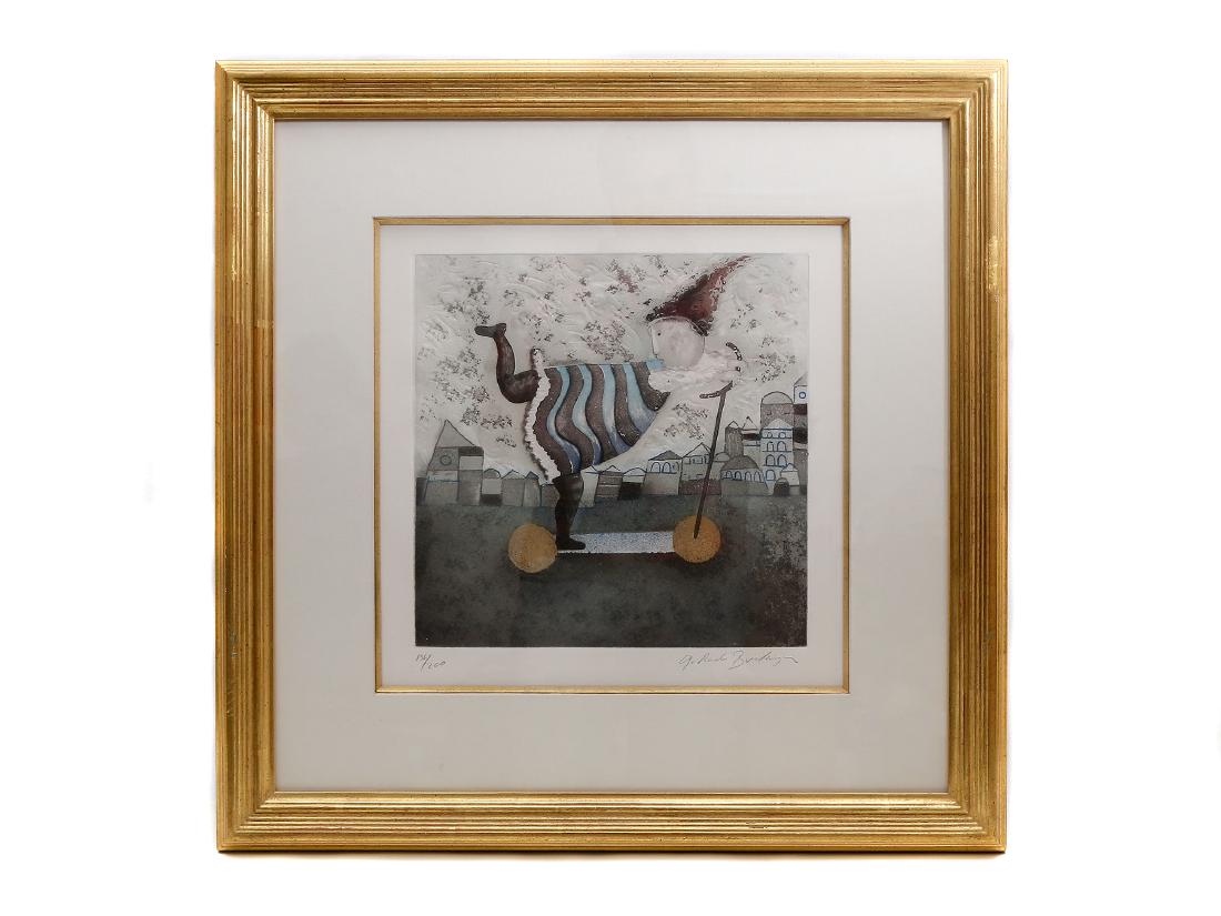 WATER COLOR BY BOULANGER ORIGINAL GIRL ON SCOOTER (1 of 3)