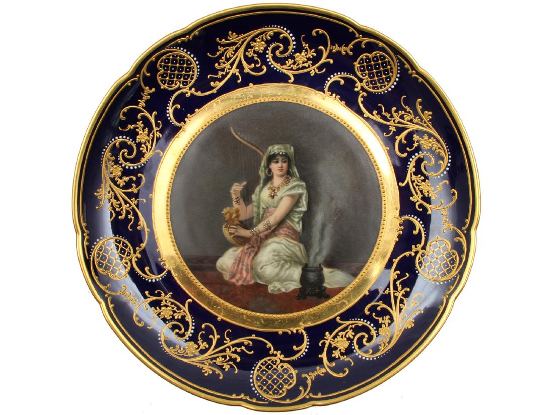 ROYAL VIENNA HAREM EASTERN GIRL PORTRAIT PLATE (1 of 4)