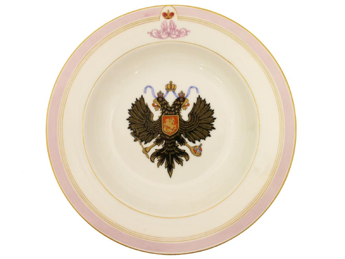 RUSSIAN IMPERIAL PORCELAIN FACTORY PLATE, 1913 (1 of 3)