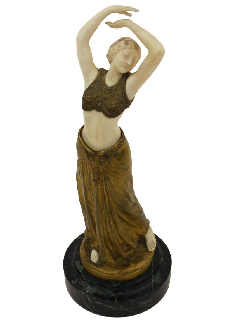 FRENCH BRONZE FEMALE FIGURE SIGNED BY T. SOMME (1 of 5)