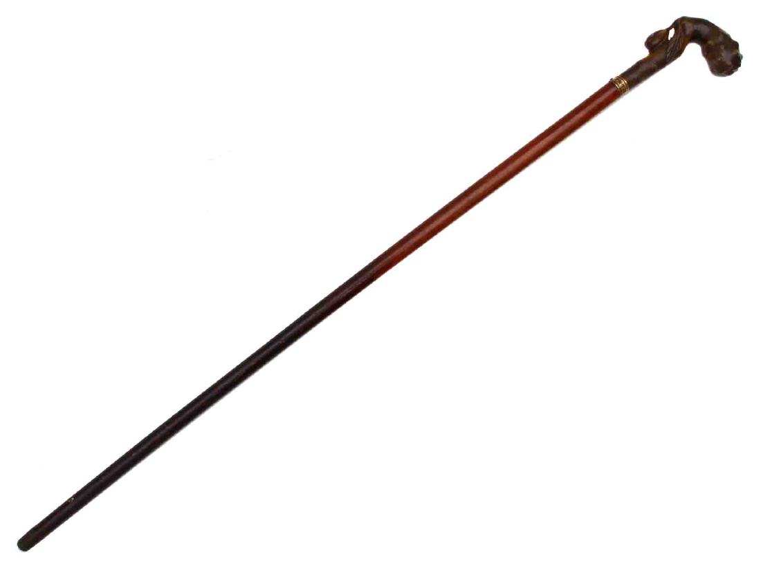 WALKING CANE WITH CONCEALED DAGGER KNIFE, 19TH C.