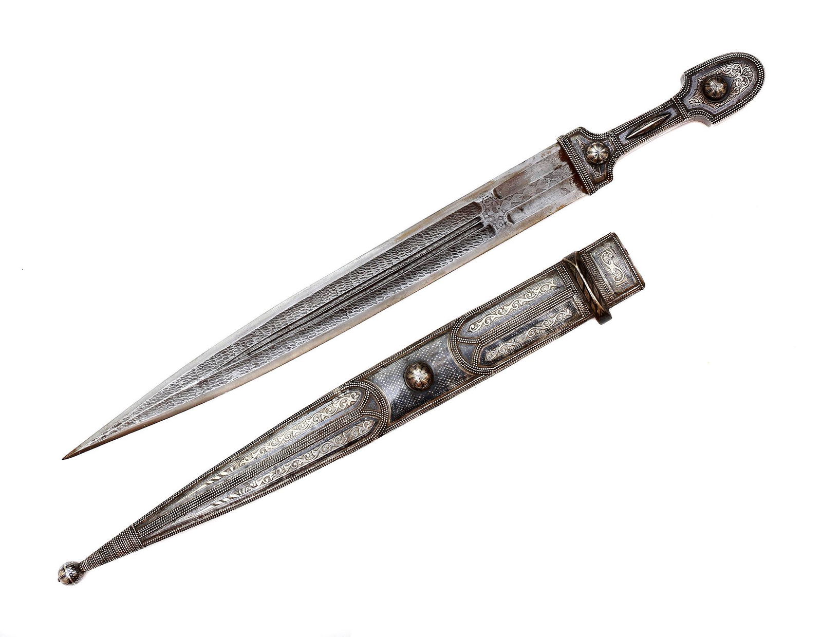 A CAUCASIAN ISLAMIC KINDJAL KAMA DAGGER, 19TH C. (1 of 8)