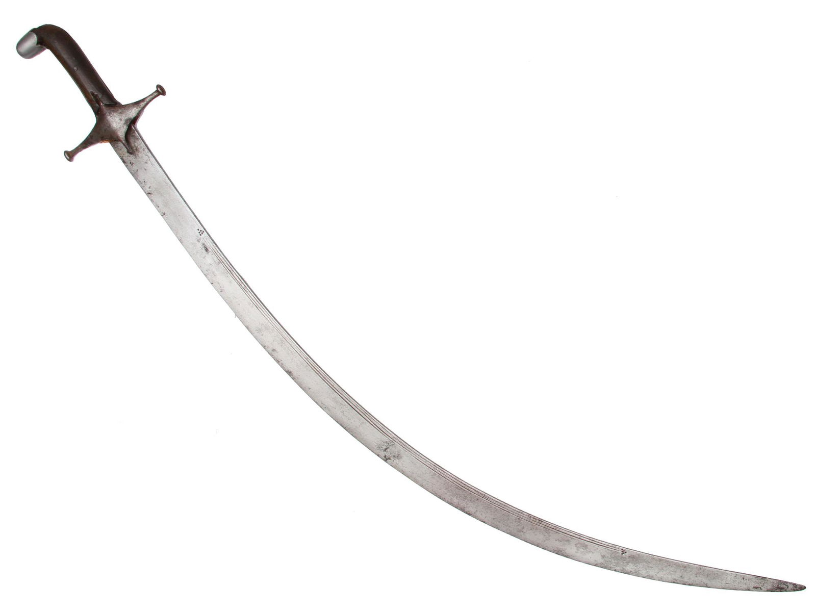 A PERSIAN SHAMSHIR SWORD WITH STEEL CROSSGUARD (1 of 4)