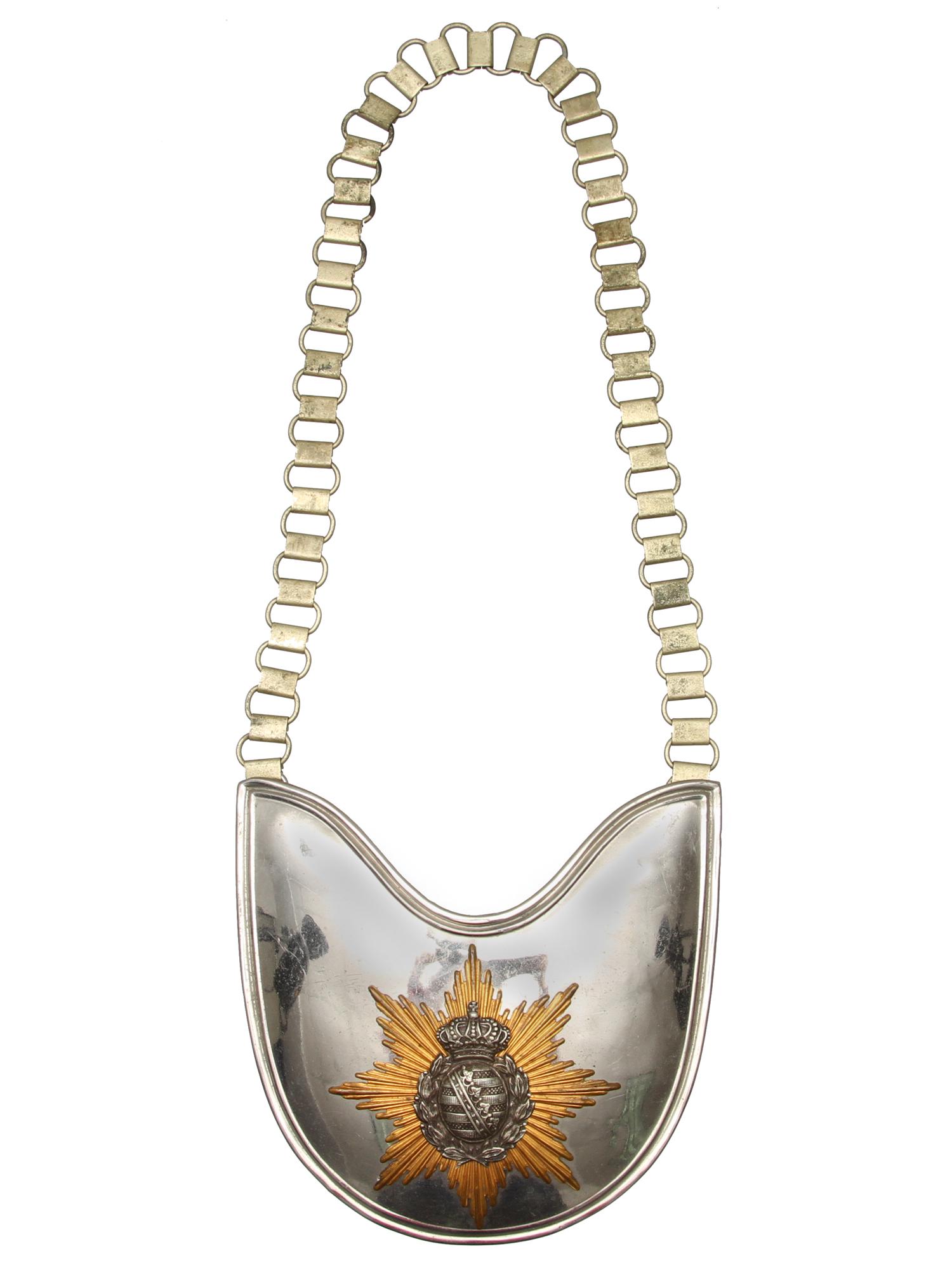 SAXON GERMAN GORGET GARDE DU CORPS REGIMENT (1 of 4)