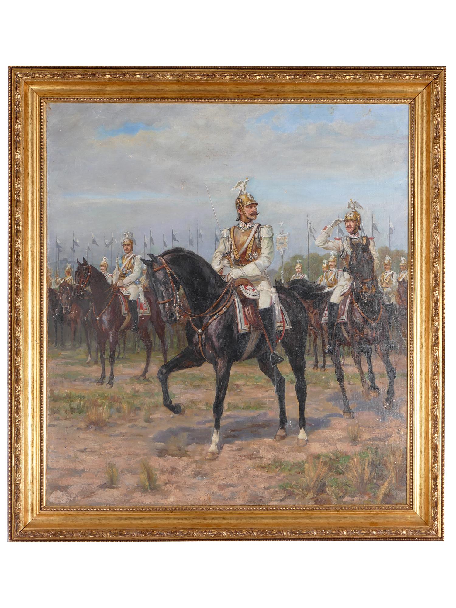 A GERMAN OIL PAINTING OF GARDE DU CORPS REGIMENT (1 of 3)