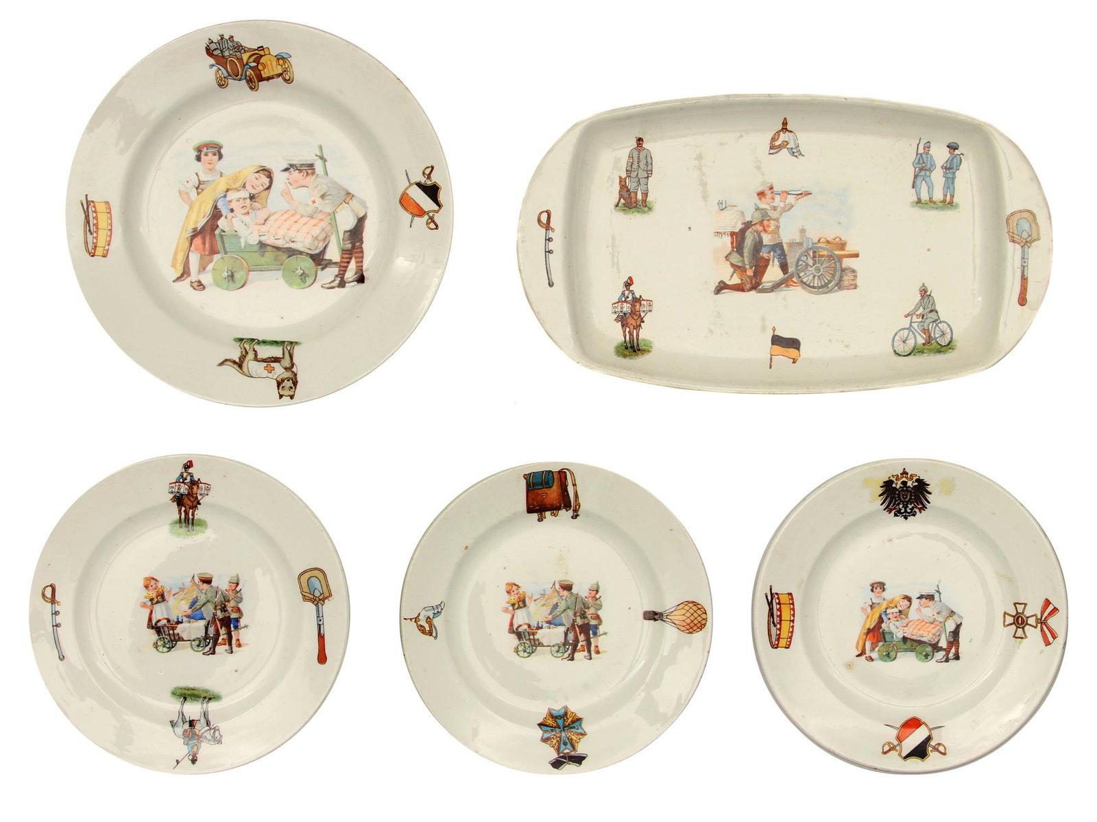 WWI AUSTRIAN TOY PORCELAIN TABLEWARE SET (1 of 8)