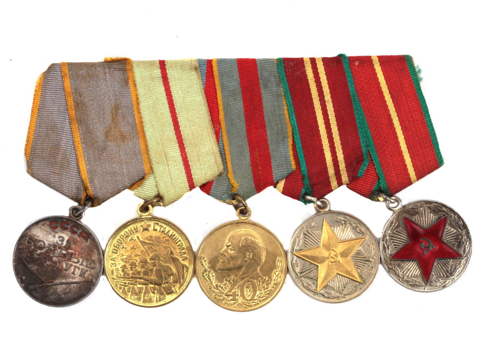 A SET OF FIVE SOVIET RUSSIAN MEDALS (1 of 2)