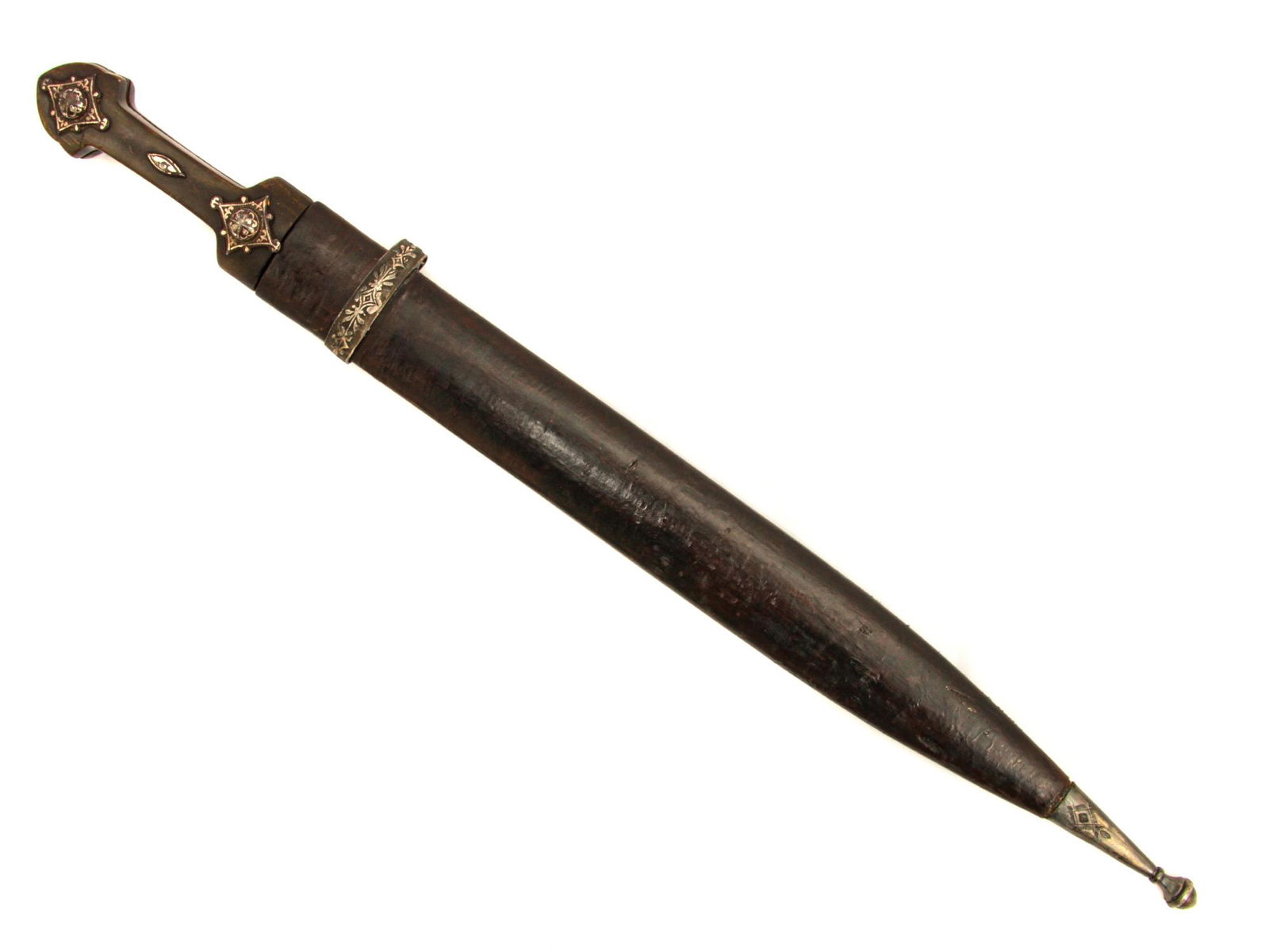 A RUSSIAN CAUCASIAN ISLAMIC KAMA KINJAL DAGGER (1 of 5)