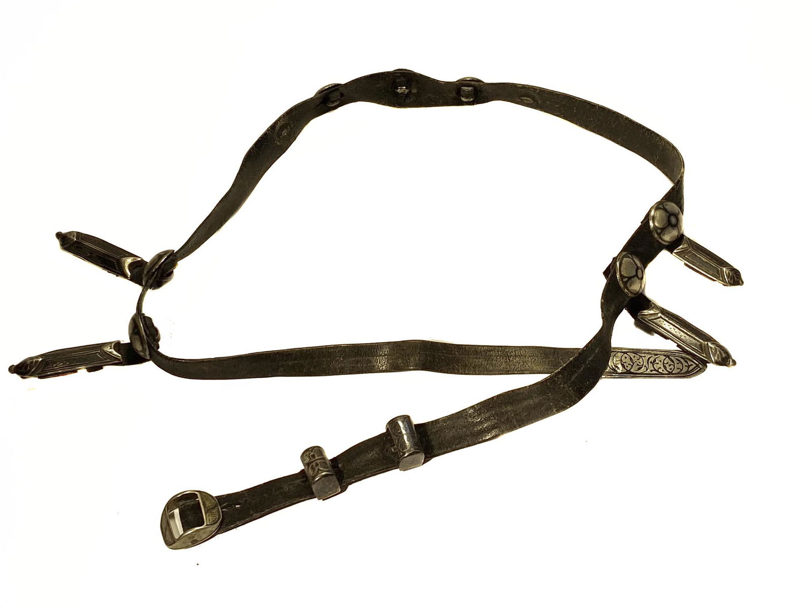 A CAUCASIAN SILVER-MOUNTED SHASHKA OR KINJAL BELT (1 of 3)