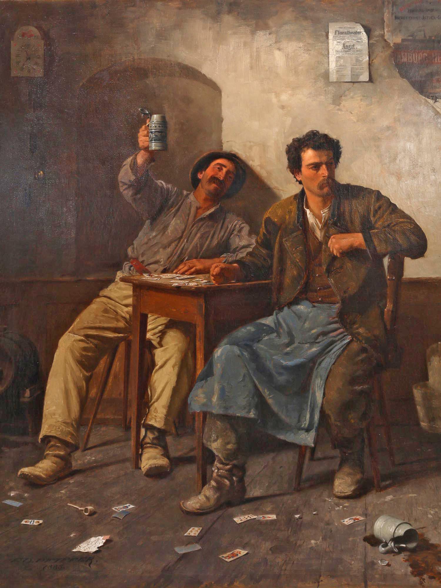 AN EDUARD PFYFFER OIL ON CANVAS PAINTING, 1885 (1 of 4)