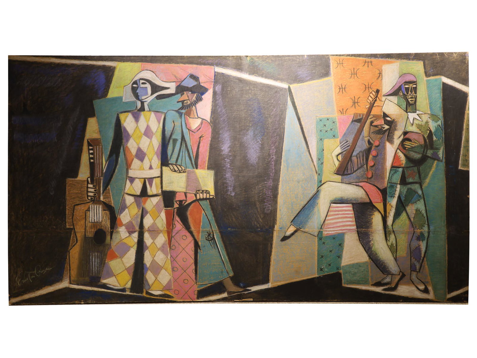 AN ERNST VAN LEYDEN MIXED MEDIA PAINTING (1 of 4)