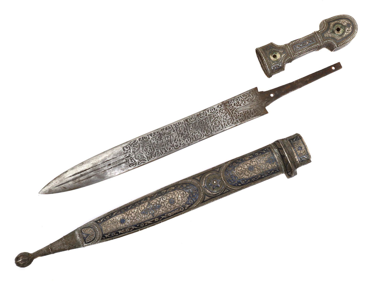 A RUSSIAN CAUCASIAN ISLAMIC DAGGER WITH NIELLO (1 of 6)
