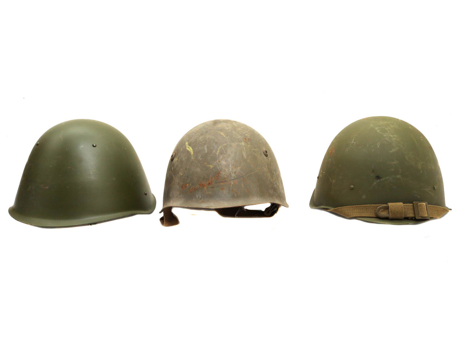 A SET OF THREE SOVIET ERA HELMETS (1 of 11)