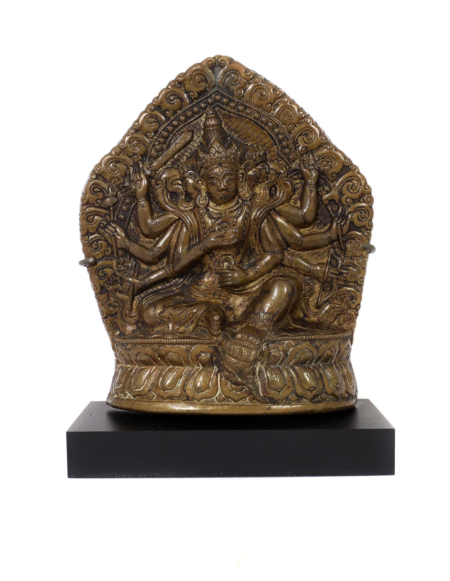 AN ANTIQUE TIBETAN AVALOKITESVARA BRONZE RELIEF (1 of 5)