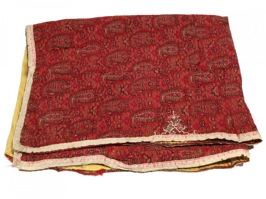 AN ISLAMIC HAND-WOVEN TEXTILE, 19TH CEN. (1 of 3)