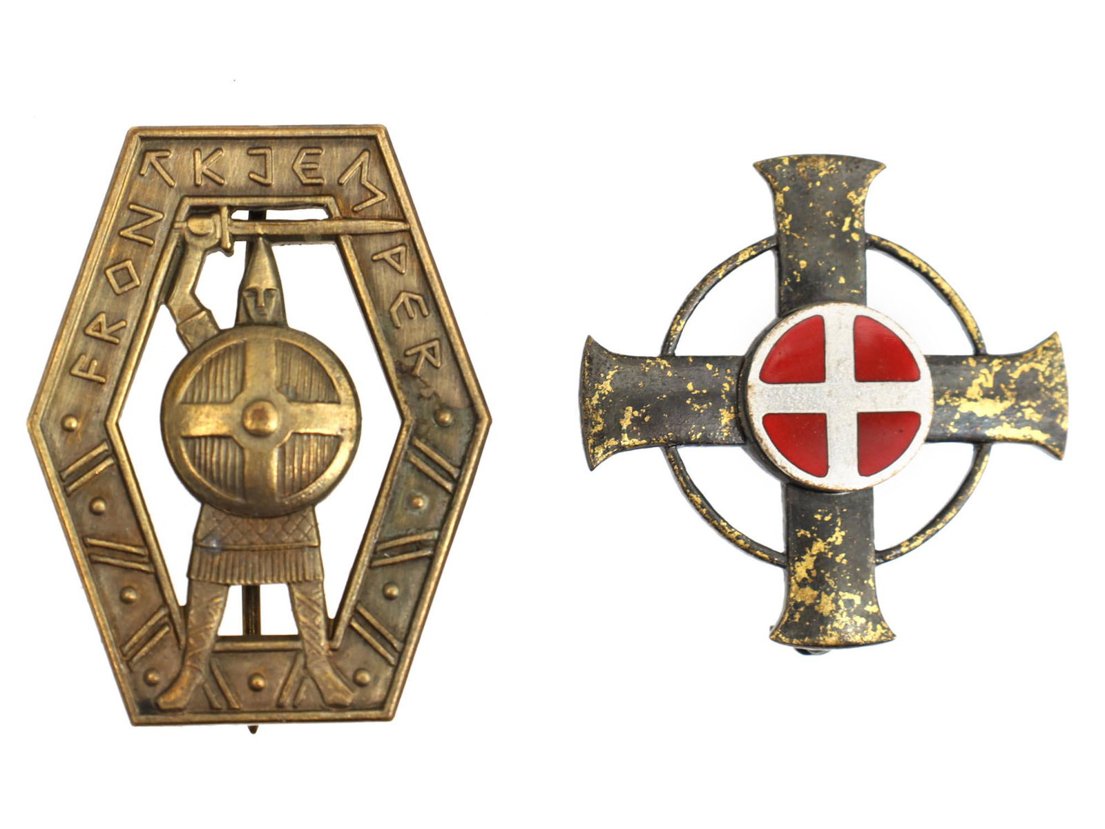 A LOT OF TWO WWII NORWEGIAN MILITARY BADGES (1 of 2)
