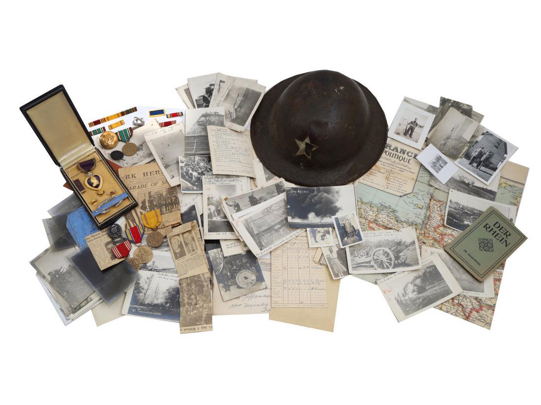 A WW2 WW1 US VET FATHER & SON PHOTO MEDAL PURPLE HEART (1 of 7)