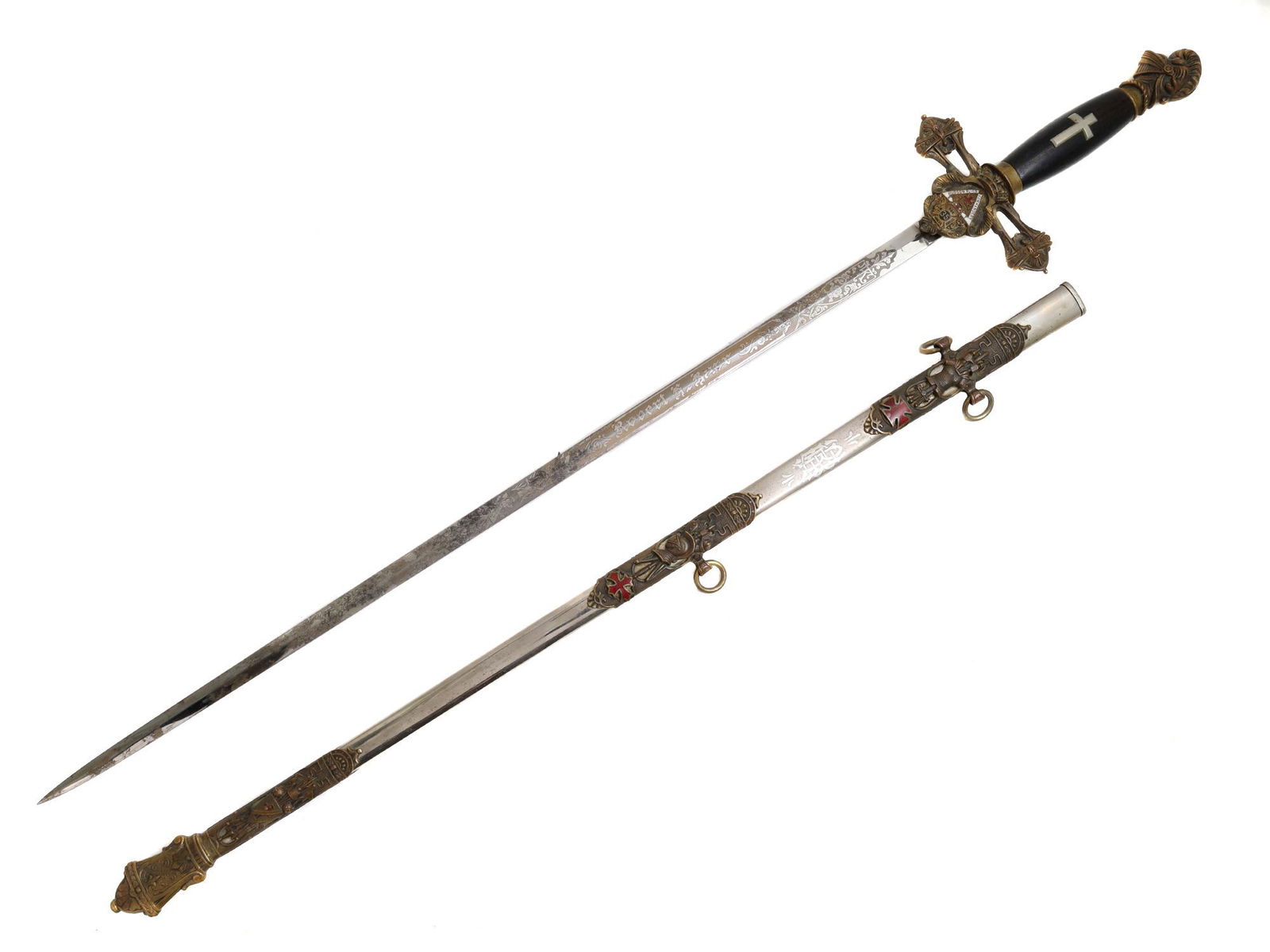A HUDSON RIVER COMMANDERY KNIGHTS TEMPLAR SWORD (1 of 5)