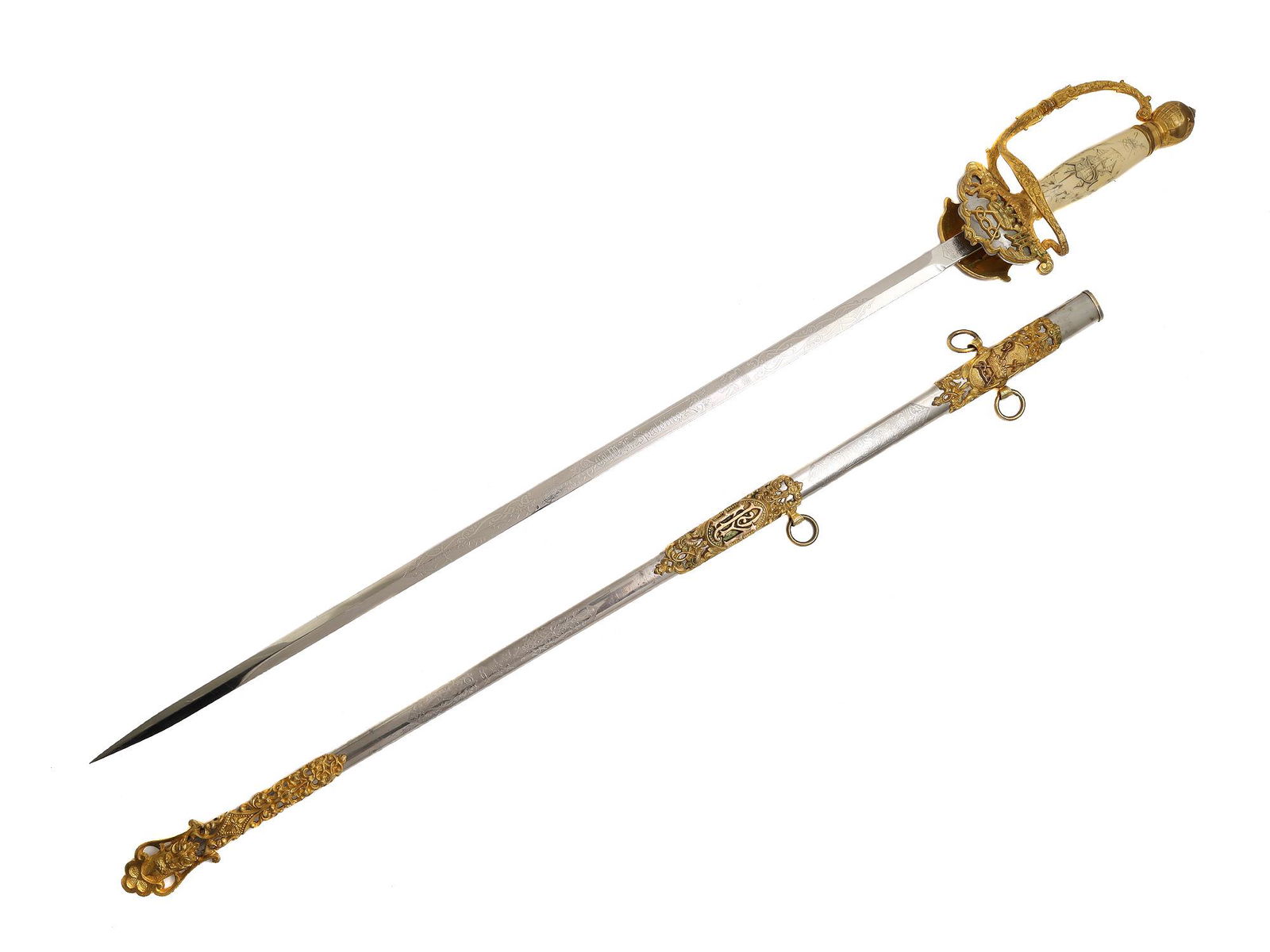 A CEREMONIAL ODD FELLOW FANCY LODGE SWORD (1 of 5)