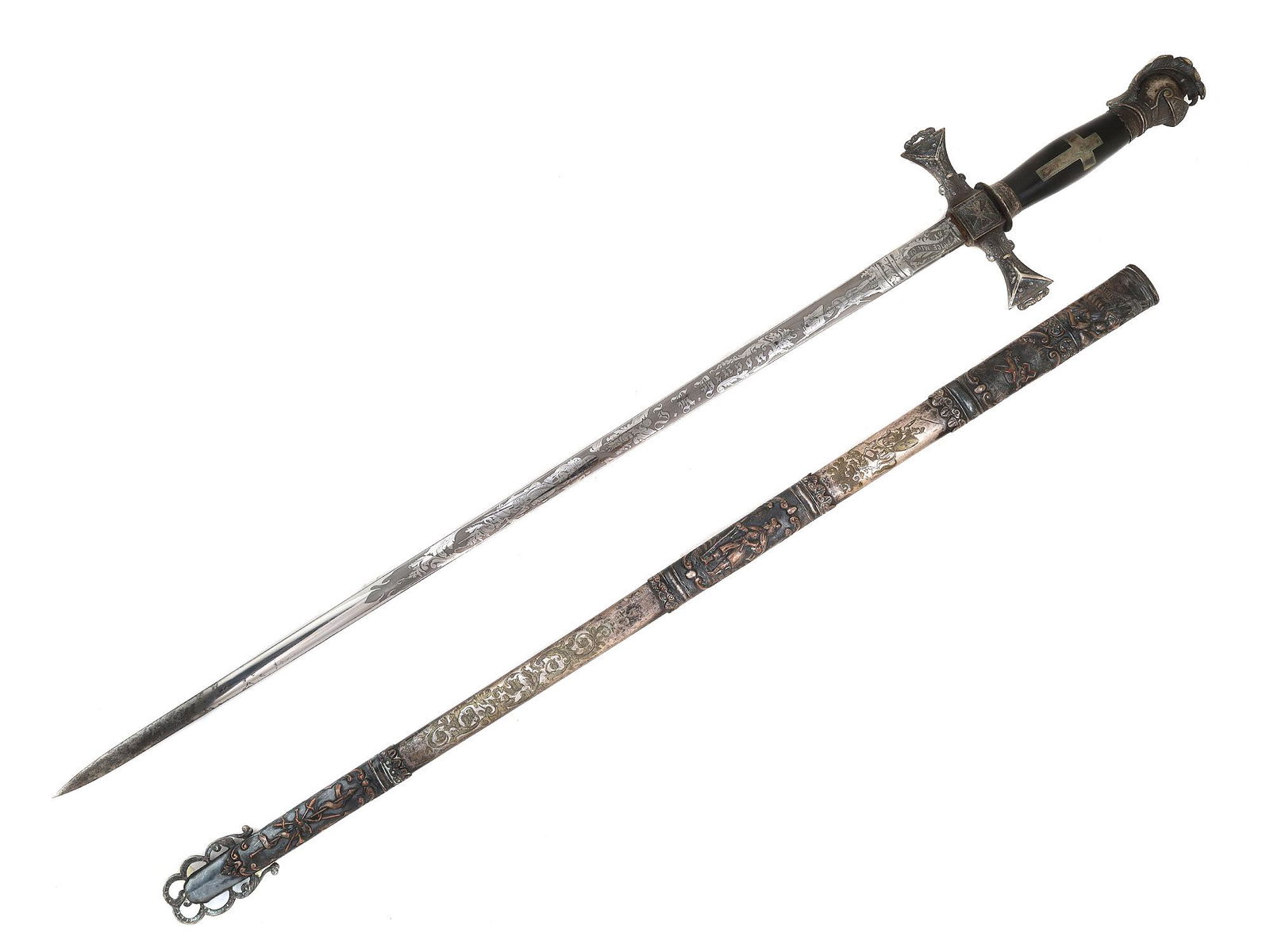 A FRATERNAL KNIGHTS OF TEMPLAR CEREMONIAL SWORD (1 of 5)