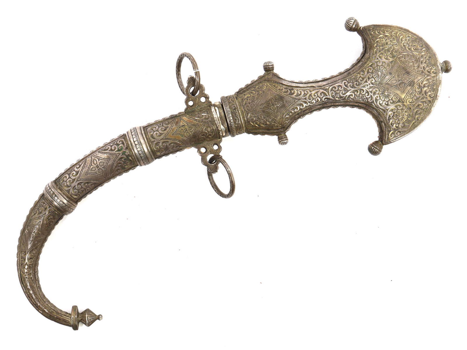 AN ANTIQUE MIDDLE EASTERN ISLAMIC SILVER-MOUNTED (1 of 3)