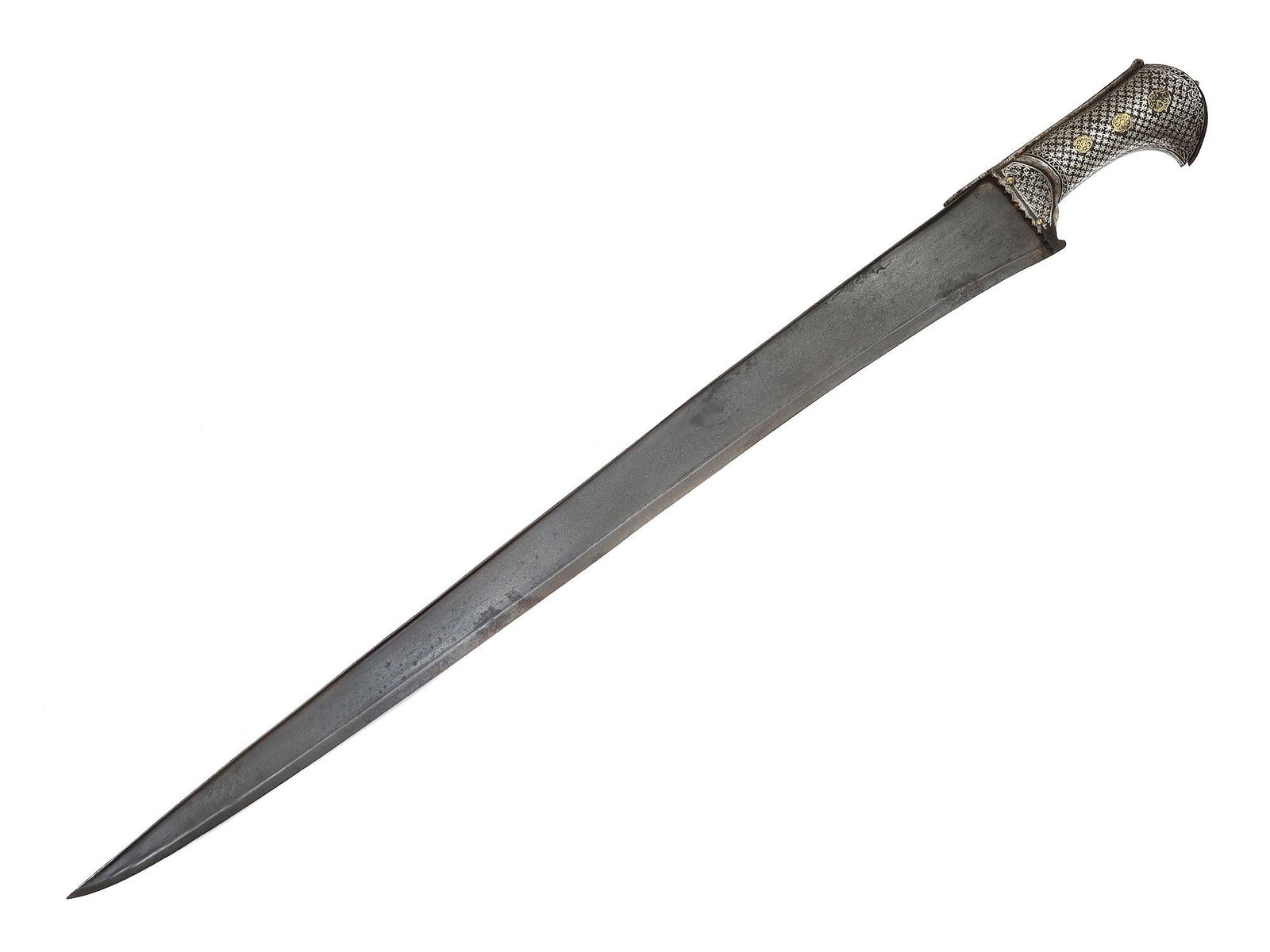 AN EXCEPTIONAL DAMASCUS STEEL KHYBER KNIVE, 19 C. (1 of 10)