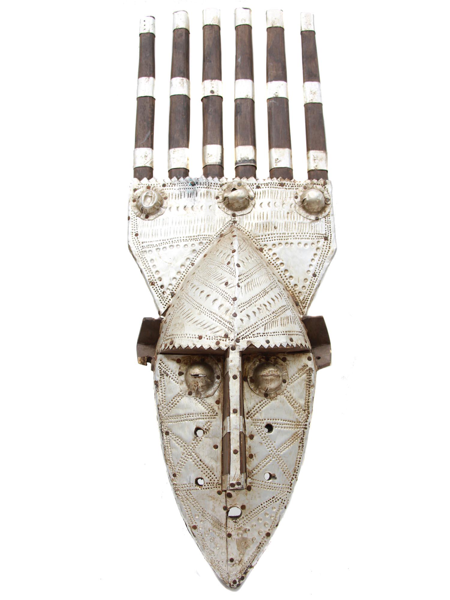 AN ANTIQUE AFRICAN N'TOMO MASK, BAMANA, MALI, 1-20 CC. (1 of 7)