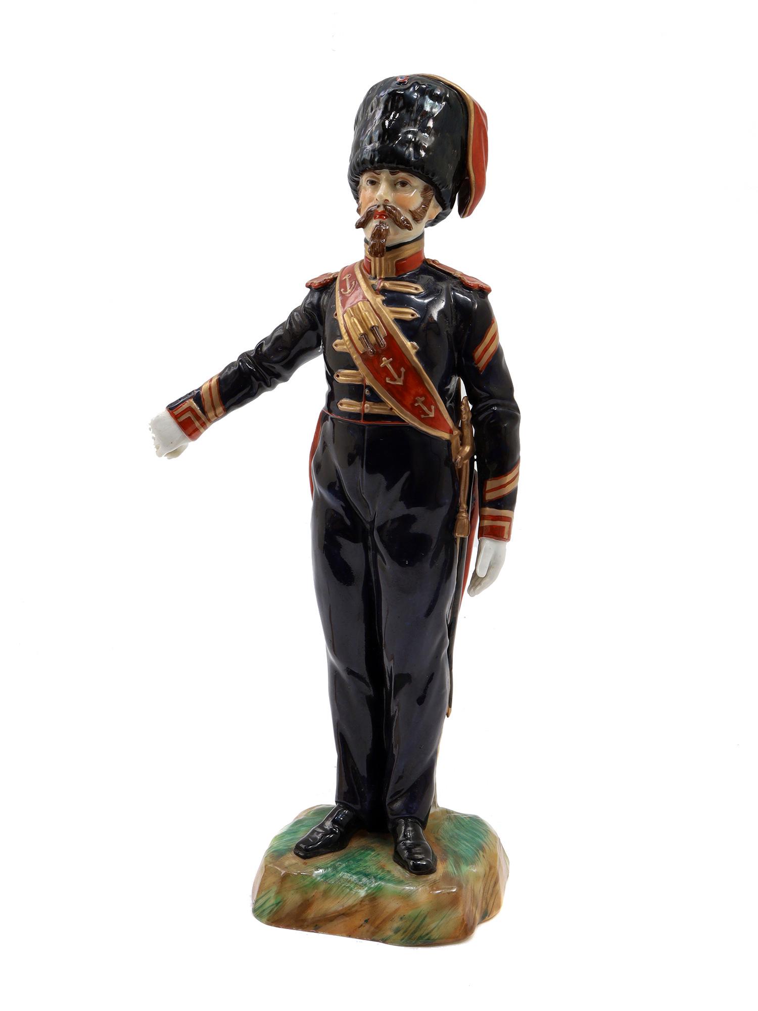 A DRESDEN SAXONY NAPOLEONIC FIGURINE OF A DRUM MAJOR (1 of 3)
