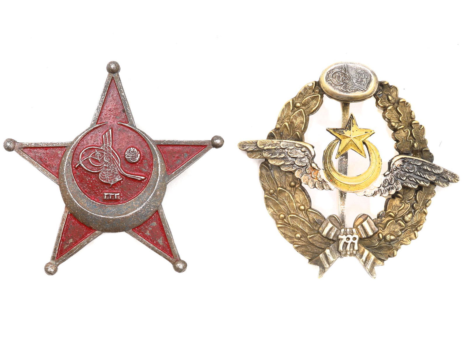 A WW1 TURKISH PILOT'S BADGE, BERLIN AND GALLIPOLI STAR (1 of 3)