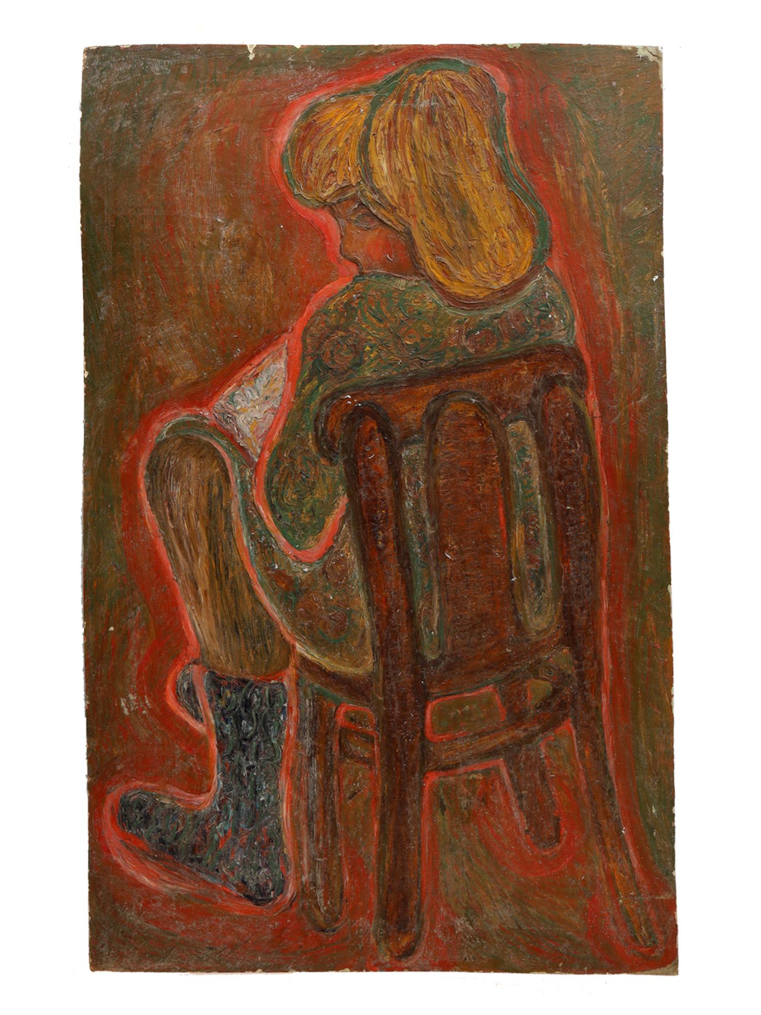 A GRETA DARBINYAN OIL ON CARDBOARD PAINTING, 1967 (1 of 3)