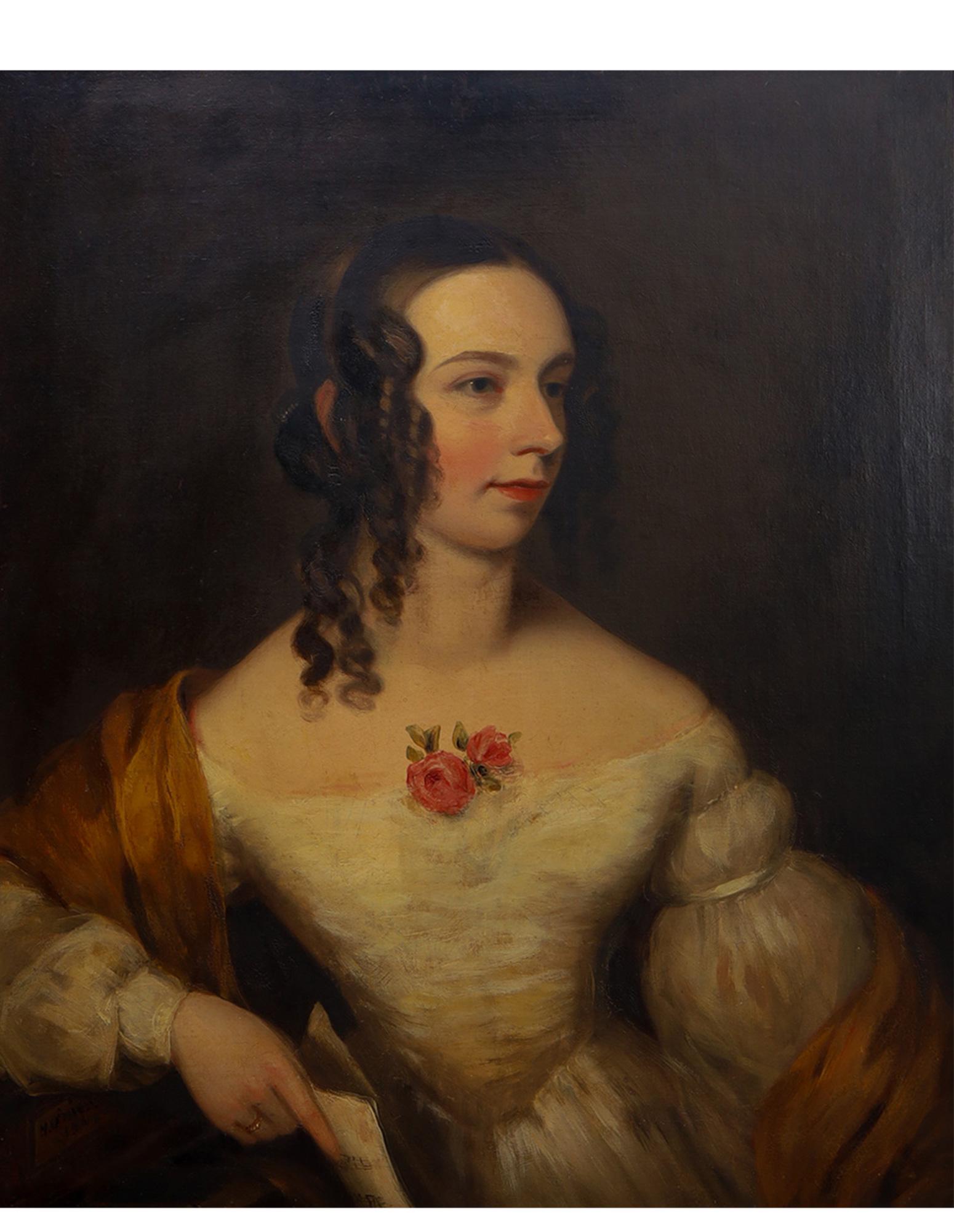 AN OIL ON CANVAS PAINTING BY H.N. O'NEIL 19TH C. (1 of 4)