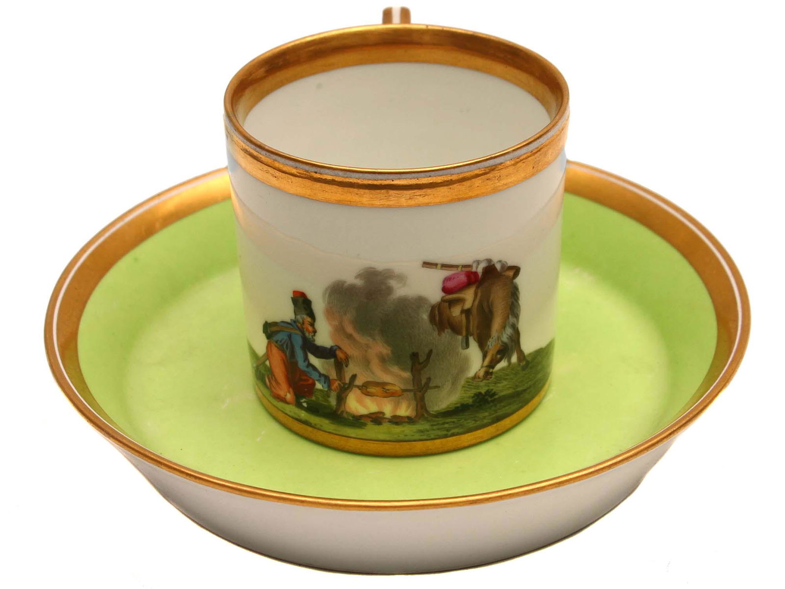 A ROYAL VIENNA PORCELAIN CUP & SAUCER, 19TH CEN. (1 of 8)