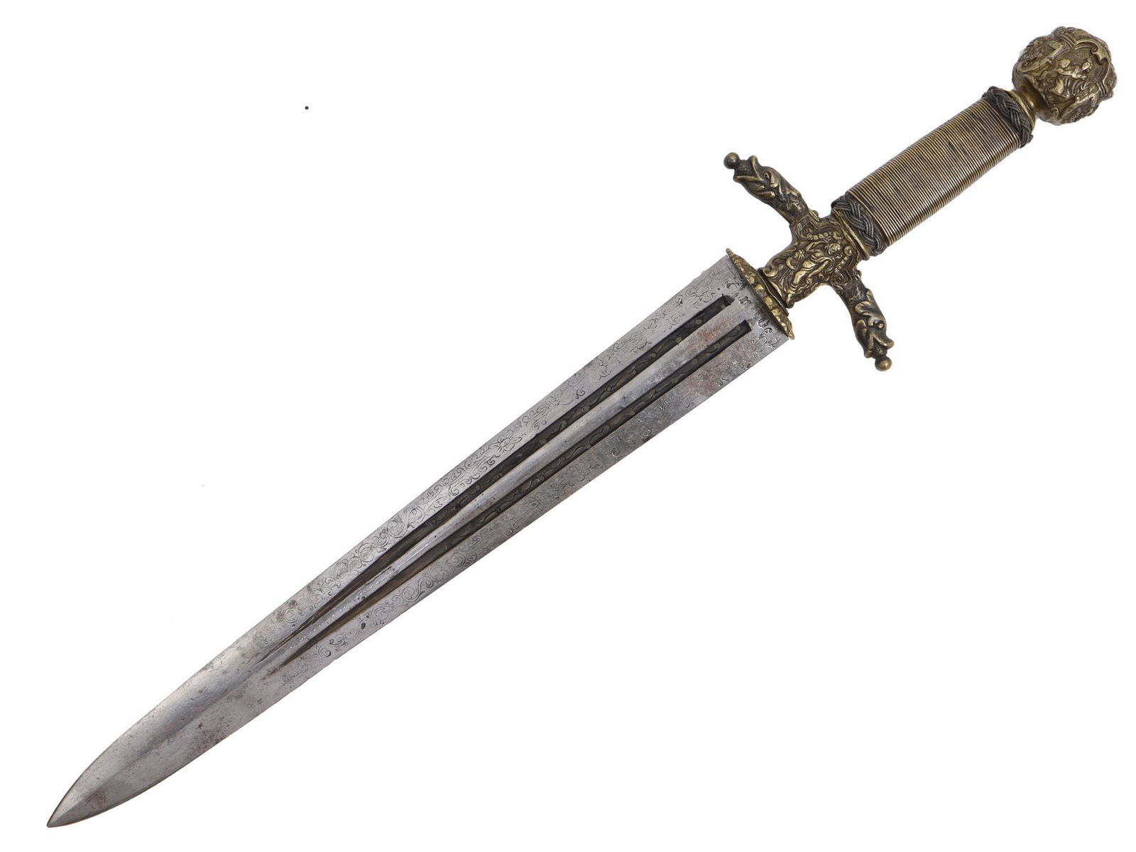 A COMPOSITION ITALIAN DAGGER WITH A BLADE DATED 1570 (1 of 5)