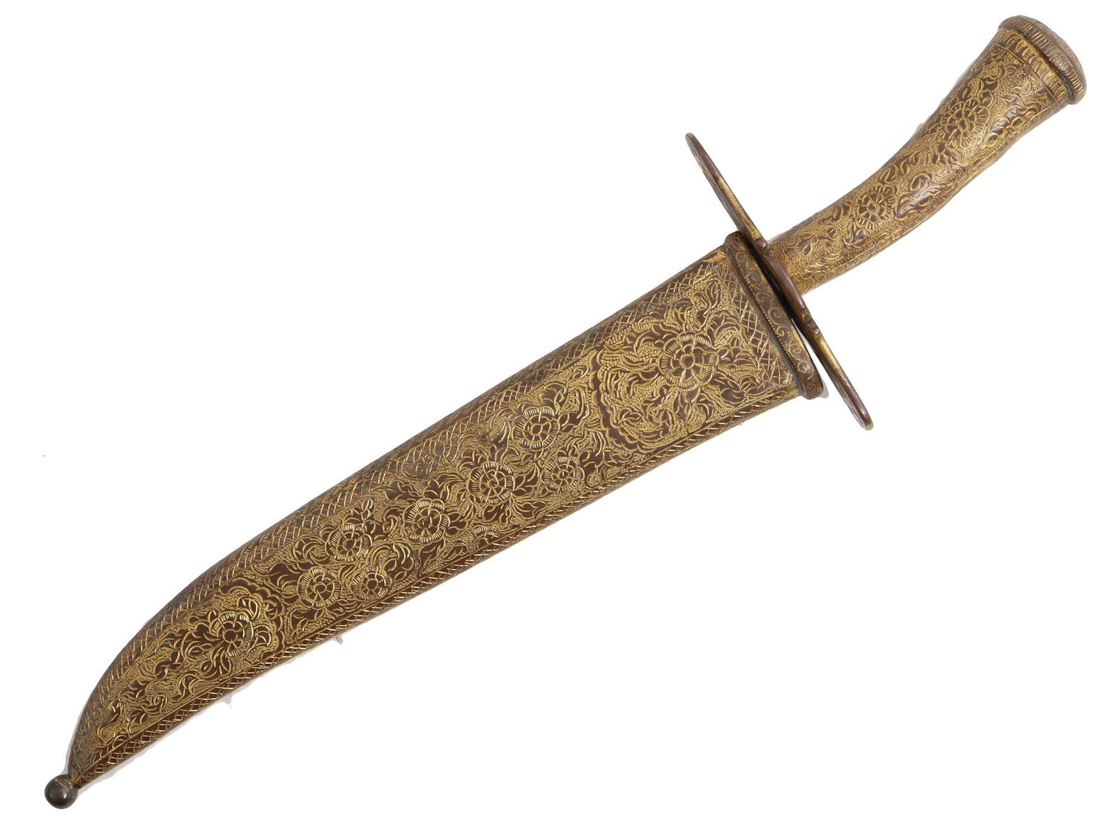 A COLONIAL INDIAN DAGGER, GILDED MOUNTS, 19TH CEN. (1 of 5)