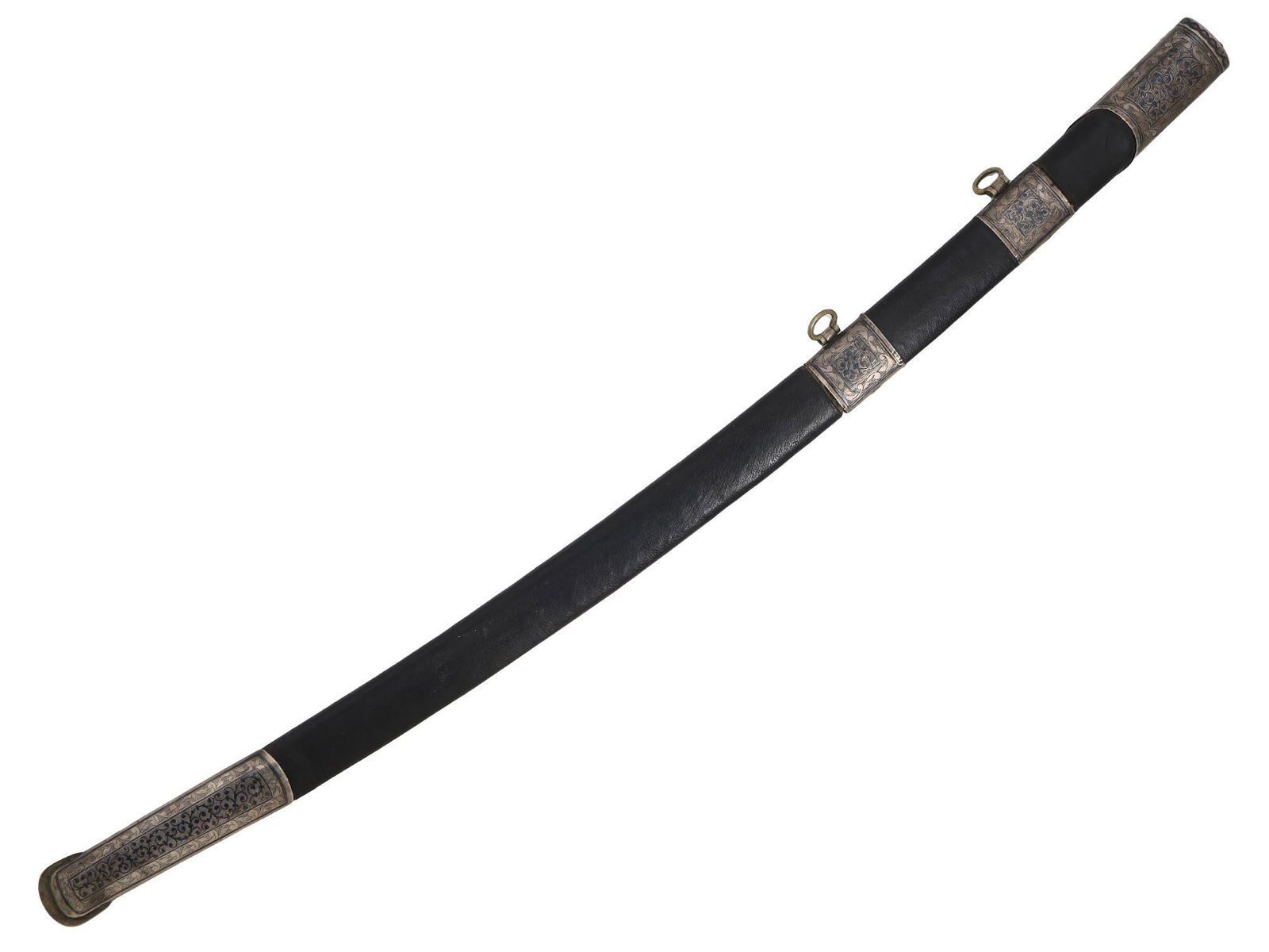 A TURKISH ISLAMIC SILVER-MOUNTED SHSHKA SCABBARD (1 of 5)