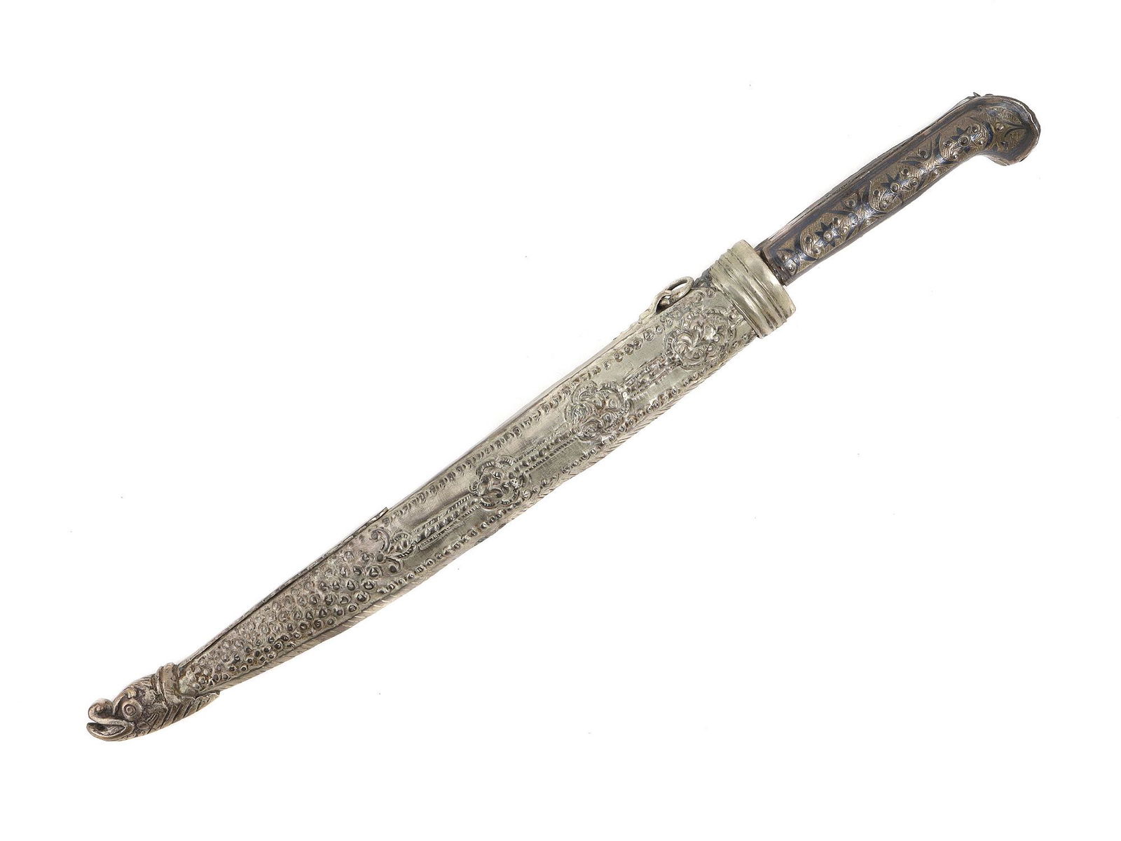 A SILVER MOUNTED TURKISH ISLAMIC OTTOMAN BALKAN DAGGER (1 of 7)