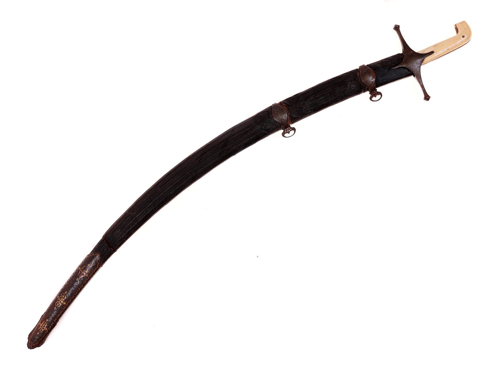 A PERSIAN SHAMSHIR AND SCABBARD, SIGNED AND DATED 1120 (1 of 8)