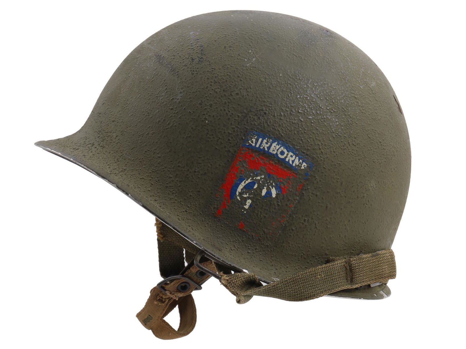 A U.S AIRBORNE HELMET OF PETER E. RAGUS, GELL IN JUNE 1951 (1 of 8)
