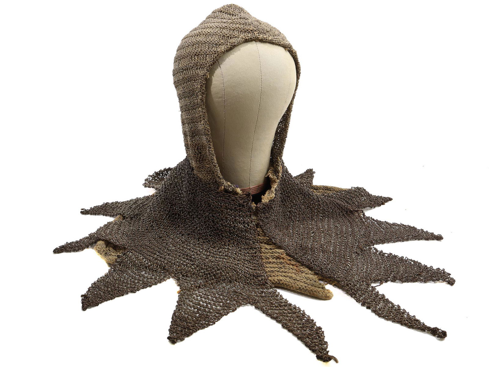 A VENETIAN ARCHER HOOD CHAINMAIL, 19TH CENTURY: An Italian (Venetian) archer hooded chainmail mantel, 19th-century. Dimensions: L: (hood from top to bottom):23 in., (58.2 cm.)