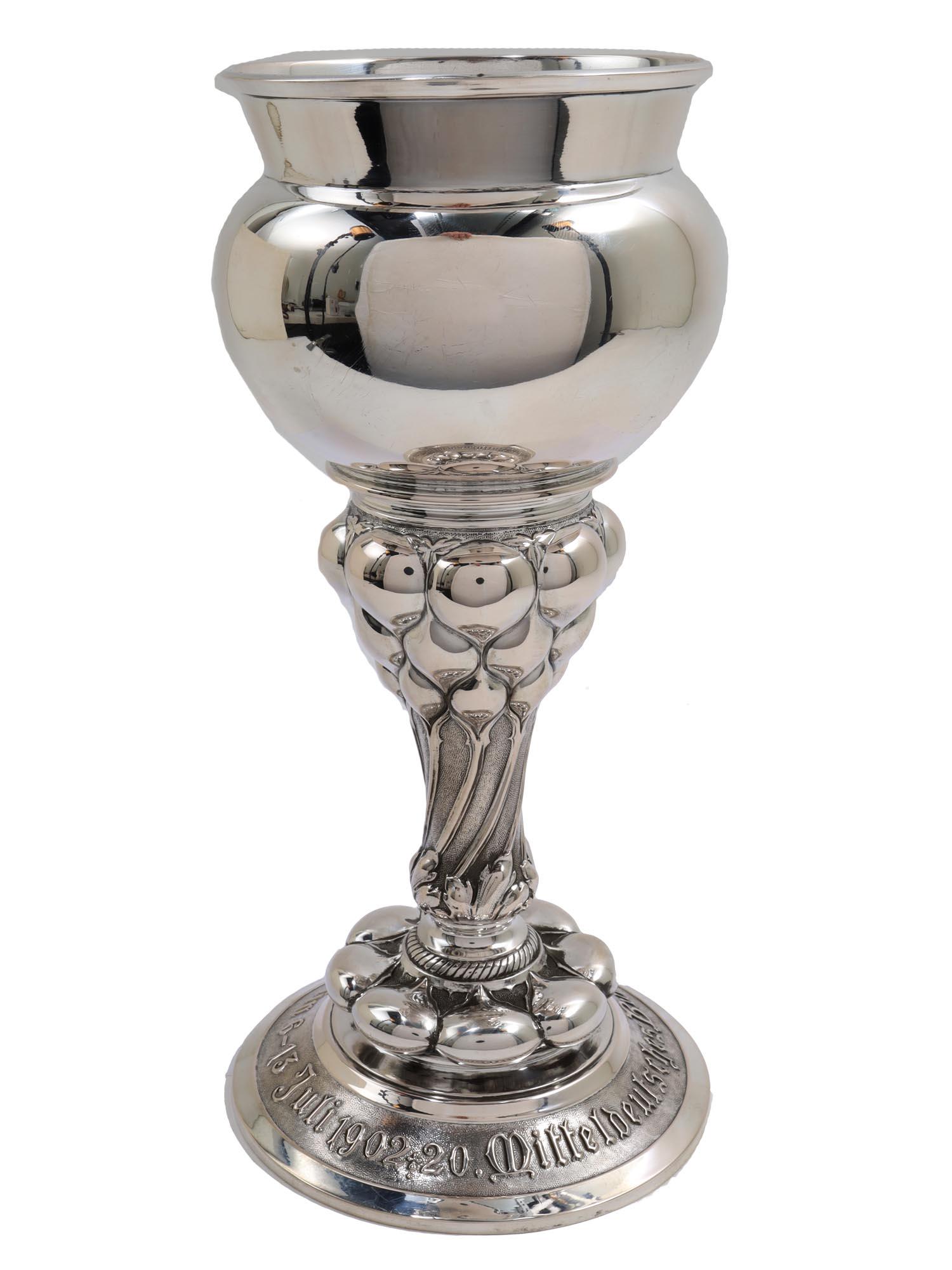 A SILVER GERMAN 1902 SHOOTING AWARD GOBLET (1 of 6)